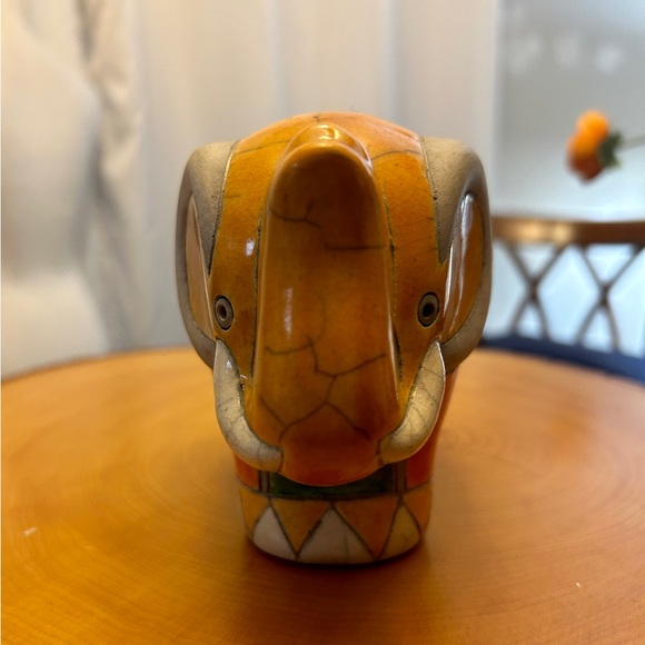 Raku African elephant vintage pottery - Picture 5 of 7